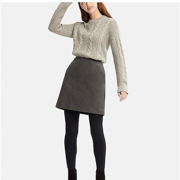 Charcoal Gray Wool Wilfred Mini Skirt with Pockets - Picture 5 of 5